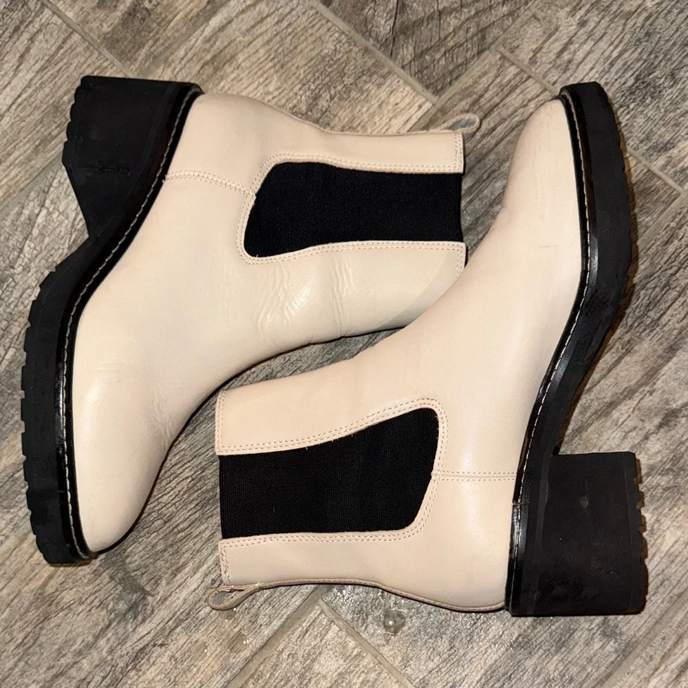 Madewell Cream and Black Ankle Booties - Picture 8 of 9